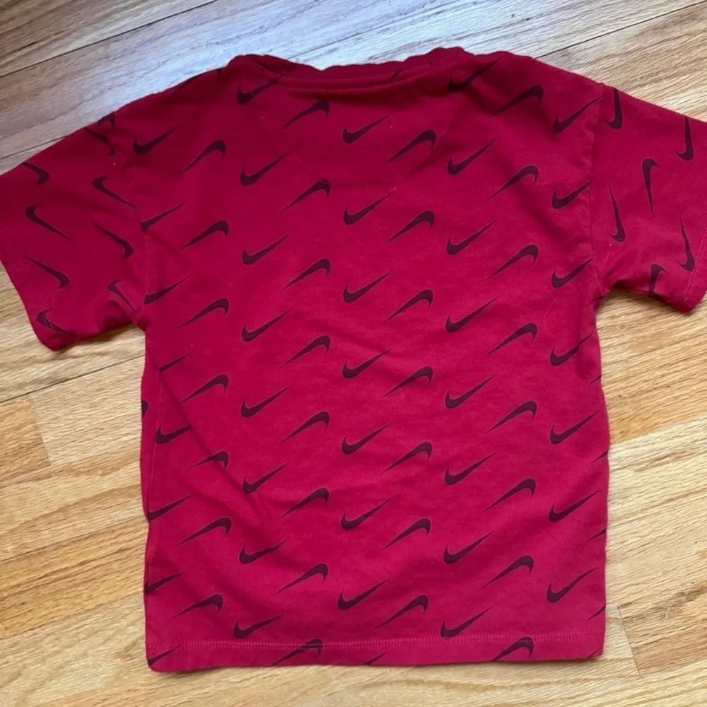 Nike Black and Red Short Sleeve Tees with All-Over Logo